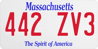 MA license plate 442ZV3