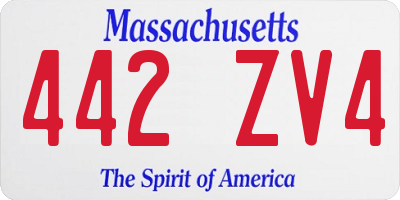 MA license plate 442ZV4