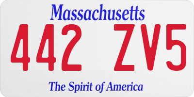 MA license plate 442ZV5
