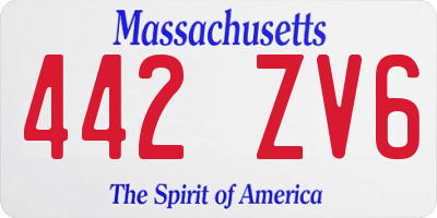 MA license plate 442ZV6