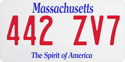 MA license plate 442ZV7