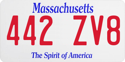 MA license plate 442ZV8