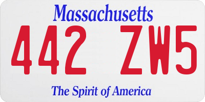 MA license plate 442ZW5