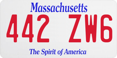 MA license plate 442ZW6