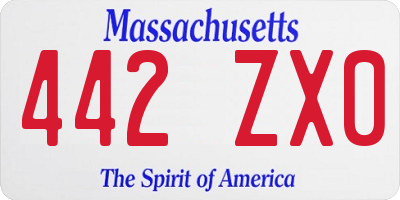 MA license plate 442ZX0