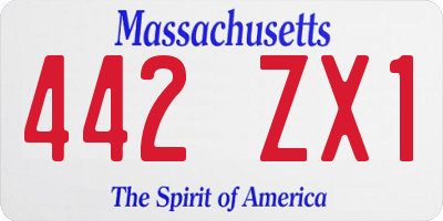 MA license plate 442ZX1