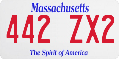 MA license plate 442ZX2