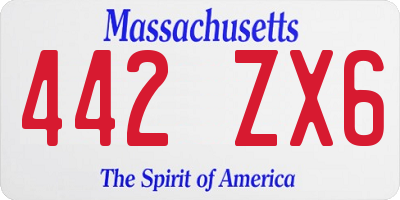 MA license plate 442ZX6