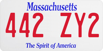 MA license plate 442ZY2