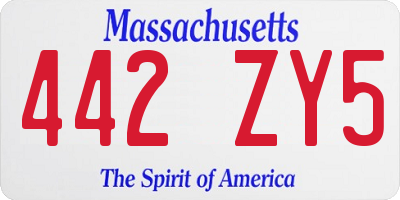 MA license plate 442ZY5