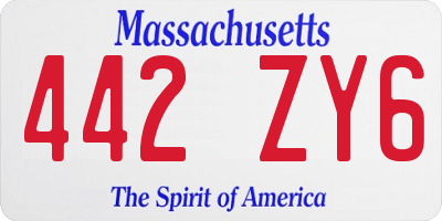 MA license plate 442ZY6