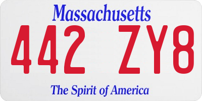 MA license plate 442ZY8