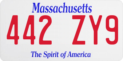 MA license plate 442ZY9