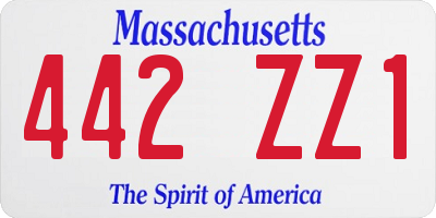 MA license plate 442ZZ1