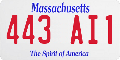 MA license plate 443AI1