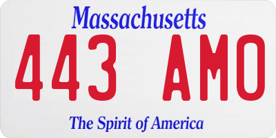 MA license plate 443AM0