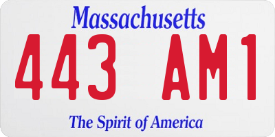 MA license plate 443AM1