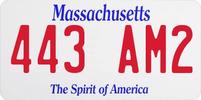 MA license plate 443AM2