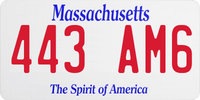 MA license plate 443AM6