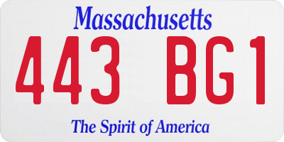 MA license plate 443BG1