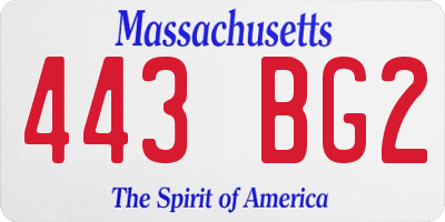 MA license plate 443BG2