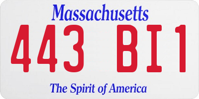 MA license plate 443BI1