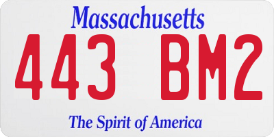 MA license plate 443BM2