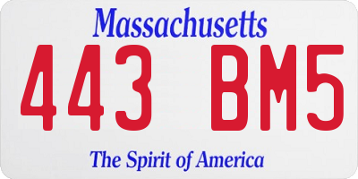 MA license plate 443BM5