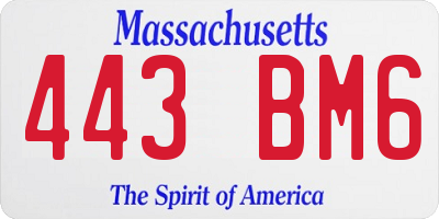 MA license plate 443BM6