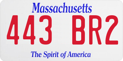 MA license plate 443BR2