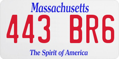 MA license plate 443BR6