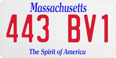 MA license plate 443BV1