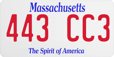 MA license plate 443CC3