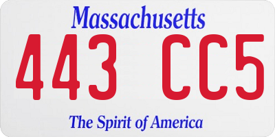 MA license plate 443CC5