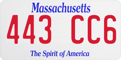 MA license plate 443CC6