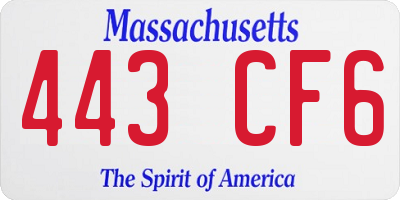 MA license plate 443CF6