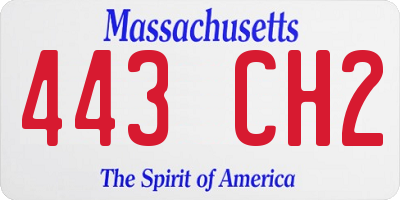 MA license plate 443CH2
