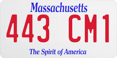 MA license plate 443CM1