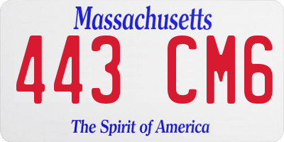 MA license plate 443CM6