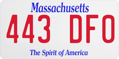 MA license plate 443DF0