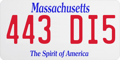 MA license plate 443DI5