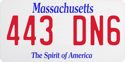 MA license plate 443DN6