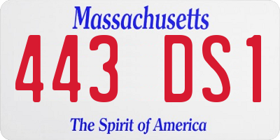 MA license plate 443DS1