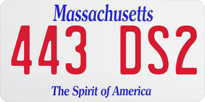 MA license plate 443DS2