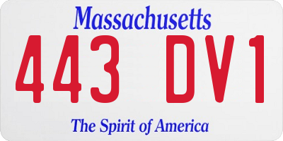 MA license plate 443DV1