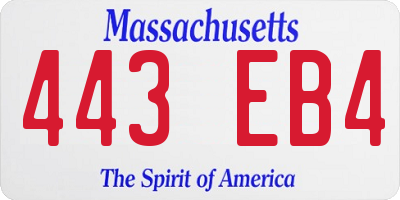 MA license plate 443EB4