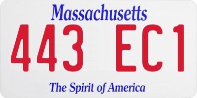 MA license plate 443EC1