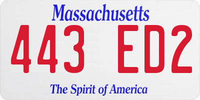 MA license plate 443ED2