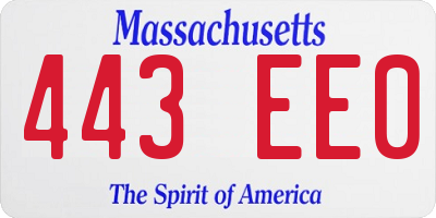 MA license plate 443EE0