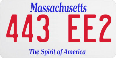 MA license plate 443EE2